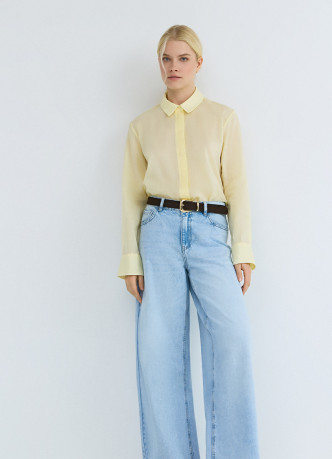 Широкие джинсы с высокой посадкой