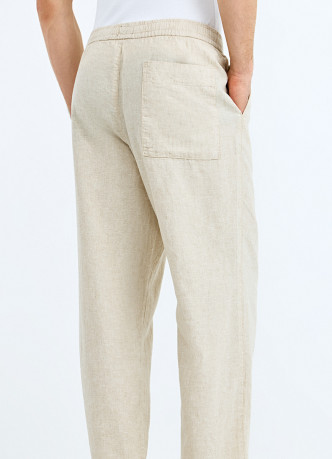 Брюки изо льна и хлопка