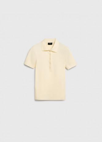 Поло в рубчик с коротким рукавом