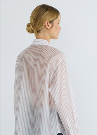Блузка из лиоцелла в полоску