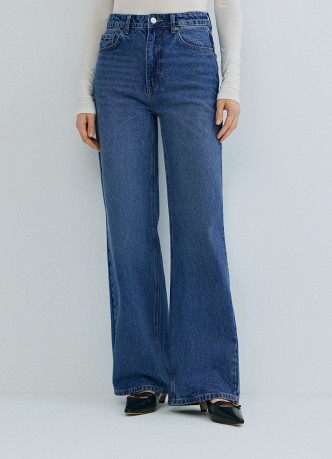 Широкие джинсы с высокой посадкой