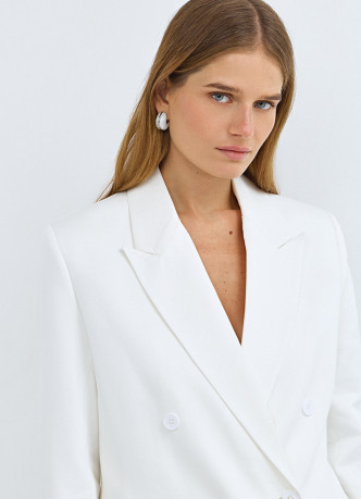 Двубортный льняной жакет