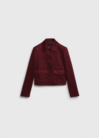 Укороченный жакет из искусственной замши