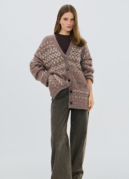 Утеплённые широкие джинсы Серый 4599₽