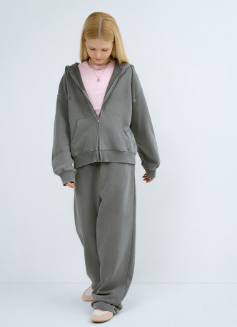 Трикотажные брюки с эффектом стирки для девочек