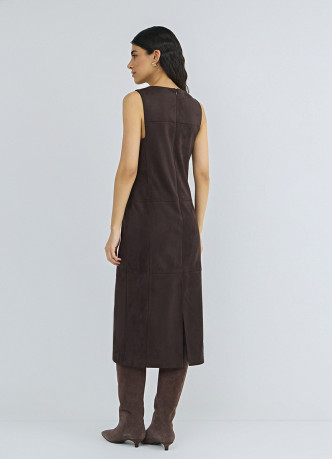 Платье миди из искусственной замши