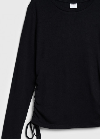 Лонгслив в рубчик с завязками для девочек