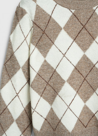 Джемпер с ромбами из пряжи с шерстью