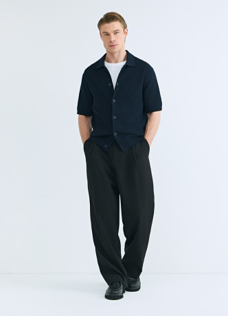 Кардиган из текстурной ткани с коротким рукавом