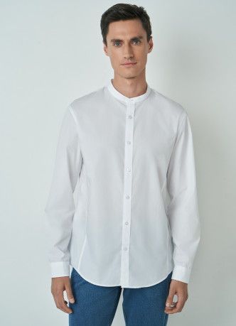 Рубашка с воротником-стойкой