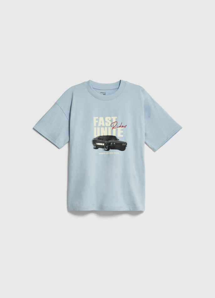 Футболка со светящимся в темноте принтом для мальчиков