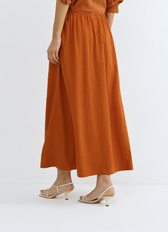 Юбка изо льна с поясом на кулиске