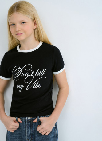 Футболка в рубчик для девочек