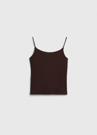 Майка на тонких бретелях в рубчик для девочек