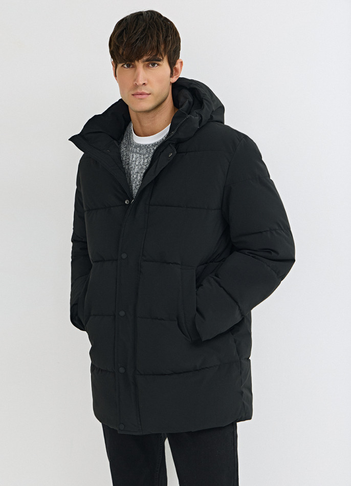 Утеплённая базовая куртка с капюшоном