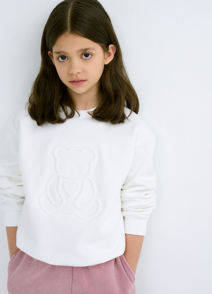 Свитшот с объёмным принтом для девочек