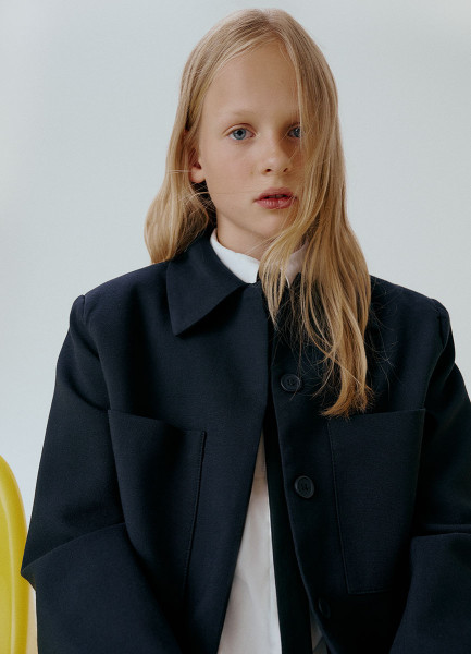 

Укороченный жакет для девочек, Синий