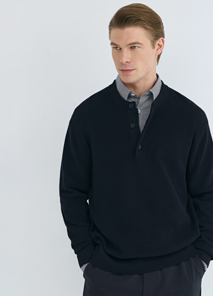 

Джемпер из текстурной пряжи, Синий