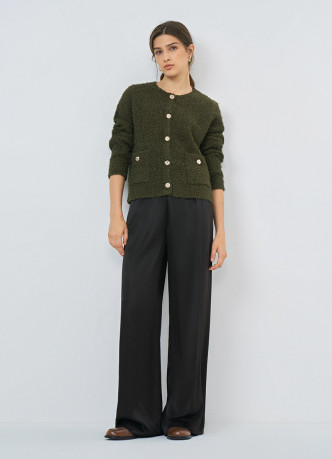 Укороченный кардиган из махровой пряжи