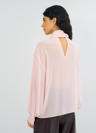 Блузка из шифона с шарфом