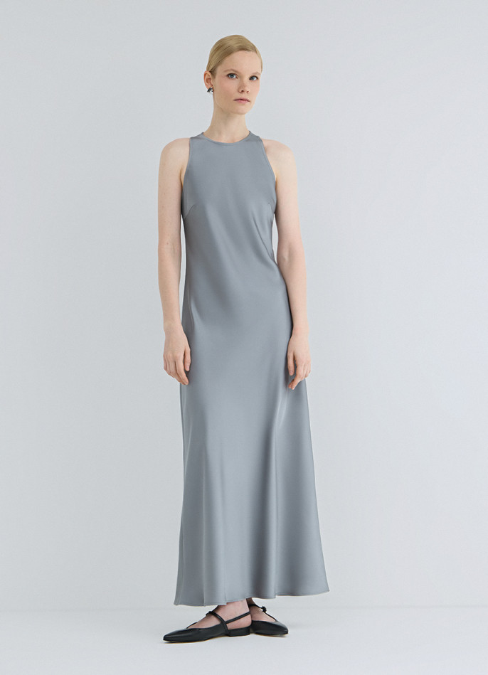 Сатиновое платье с американской проймой