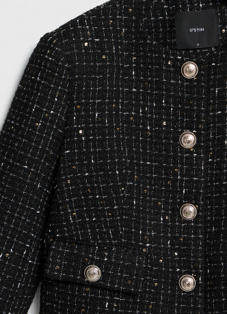 Твидовый укороченный жакет