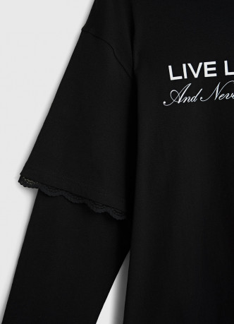 Лонгслив с принтом для девочек