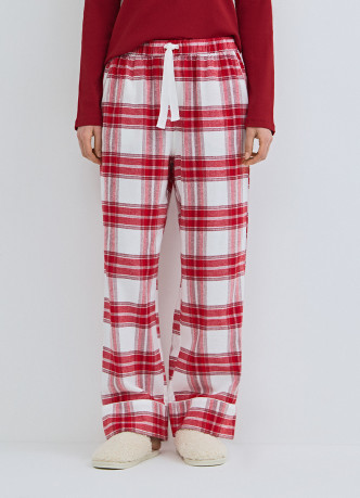 Пижамные брюки в клетку из фланели