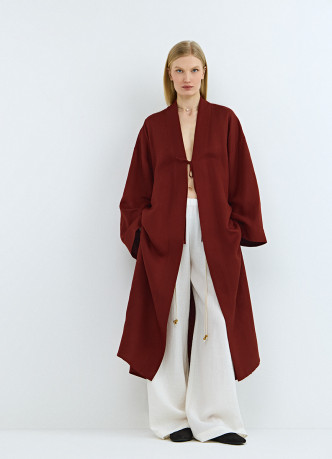 Кимоно на завязках из вискозы и льна