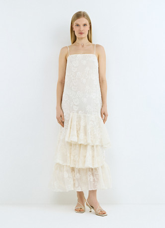 Платье макси с воланами