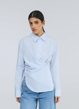 Асимметричная рубашка из хлопка