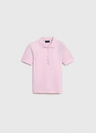 Поло в рубчик с коротким рукавом