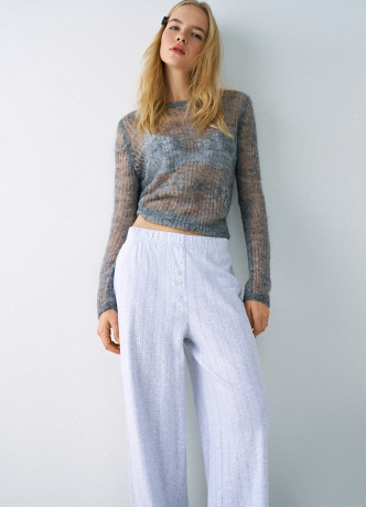 Пижамные брюки из ажурного трикотажа