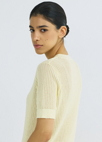 Ажурный джемпер с коротким рукавом