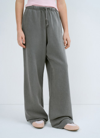 Трикотажные брюки с эффектом стирки для девочек