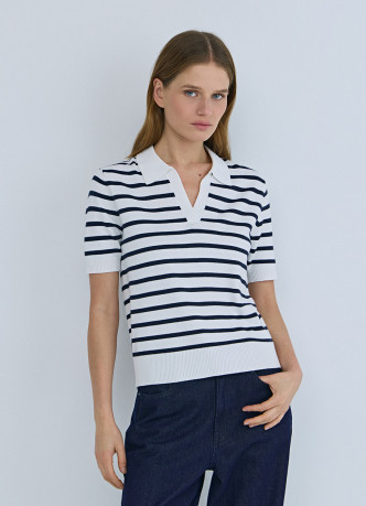 Джемпер в полоску с коротким рукавом