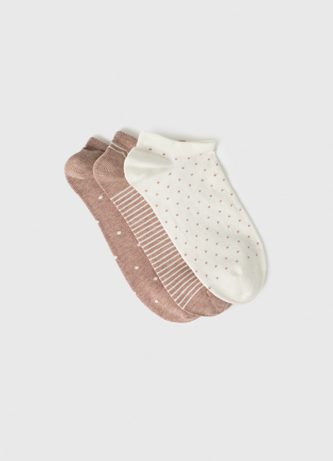 Короткие носки с жаккардом, 3 пары