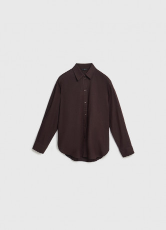 Рубашка с длинным рукавом из смесового льна