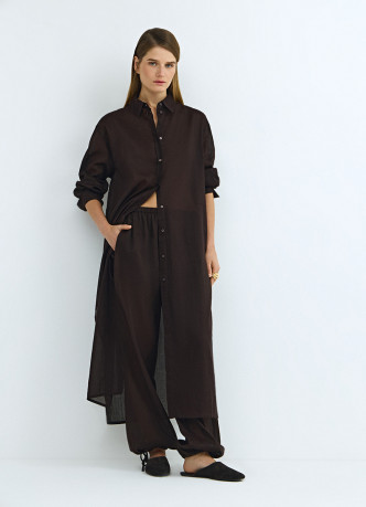 Платье-рубашка из рами
