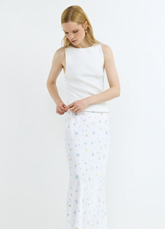 Юбка миди с цветочным принтом