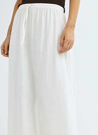 Юбка изо льна с поясом на кулиске