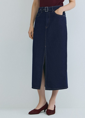 Джинсовая юбка миди