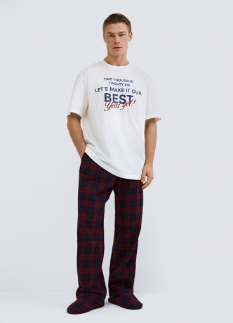 Пижамная футболка с текстовым принтом