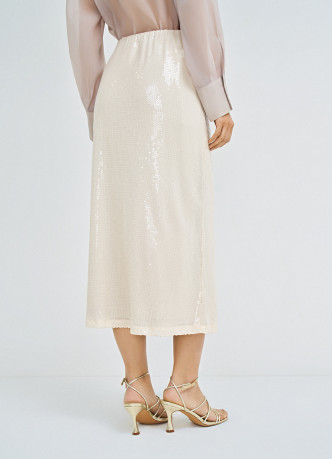 Прямая юбка с пайетками