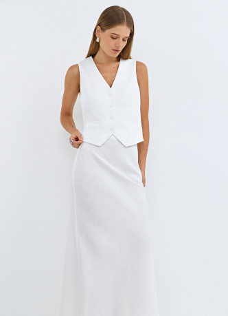 Юбка макси А-силуэта с эластичным поясом