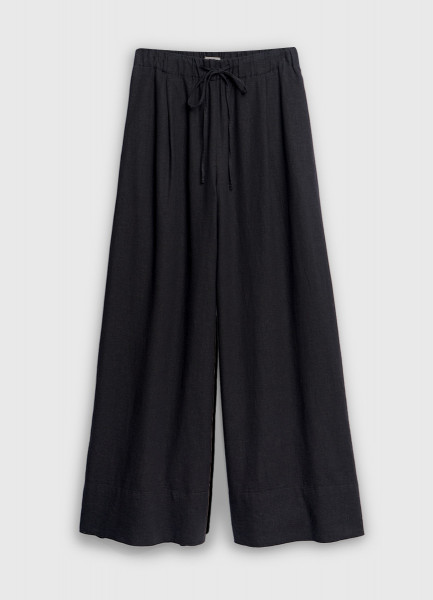 Широкие брюки из вискозы и льна, Черный O`Stin LP46B5O02-99, размер 48