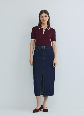 Джемпер с воротником поло на молнии