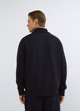 Свитшот с воротником-стойкой на молнии