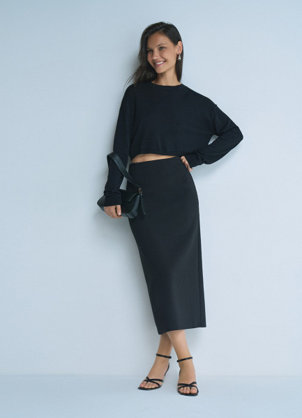 Укороченный джемпер 31536690299 Черный, размер 44,42, фото 2