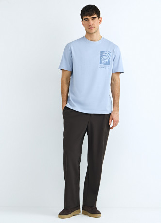 Футболка с принтом и вышивкой